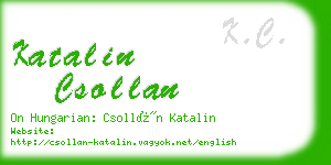 katalin csollan business card